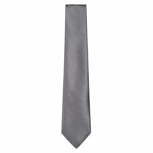 Silver Grey Satin Silk Tie