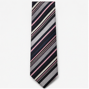 Navy & Blush Pink Striped Business Tie