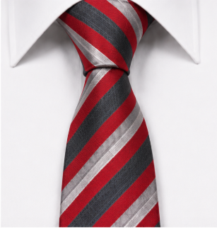 Red & Navy Striped Business Tie
