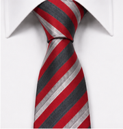 Red & Navy Striped Business Tie