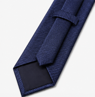 Navy Blue Textured Business Tie
