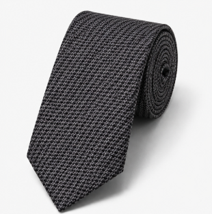 Charcoal Grey Textured Business Tie