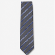Charcoal Grey & Blue Striped Business Tie