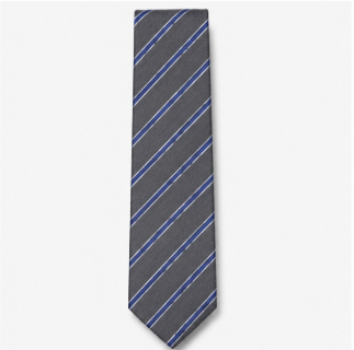 Charcoal Grey & Blue Striped Business Tie