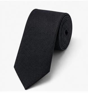 Classic Black Textured Business Tie