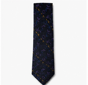 Navy Blue Floral Wedding Tie