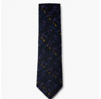 Navy Blue Floral Wedding Tie