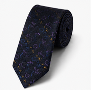 Navy Blue Floral Wedding Tie