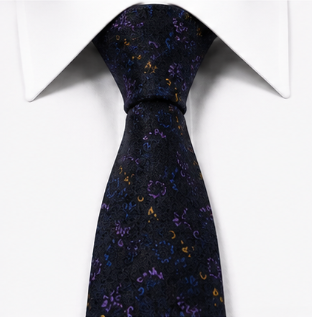 Navy Blue Floral Wedding Tie