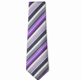 Purple Striped Wedding Tie