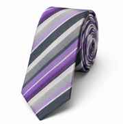 Purple Striped Wedding Tie