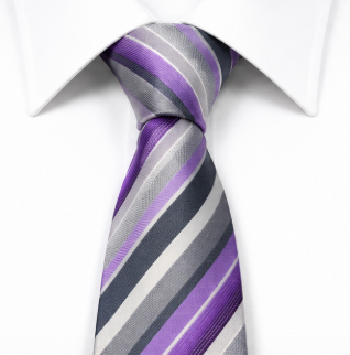 Purple Striped Wedding Tie