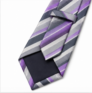 Purple Striped Wedding Tie