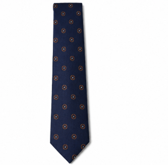 Navy Blue Medallion Business Tie