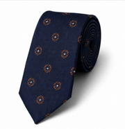 Navy Blue Medallion Business Tie