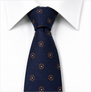 Navy Blue Medallion Business Tie