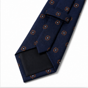 Navy Blue Medallion Business Tie
