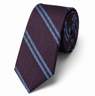 Burgundy Striped Business Tie