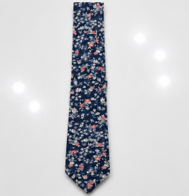 Midnight Navy Floral Silk Tie