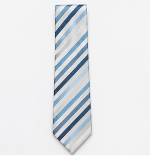 Sky Blue & White Striped Business Tie