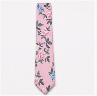 Blush Pink Floral Wedding Tie