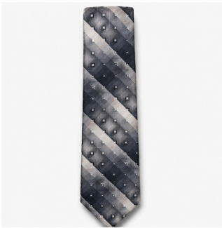 Charcoal Grey Geometric Pattern Necktie
