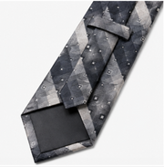 Charcoal Grey Geometric Pattern Necktie
