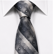 Charcoal Grey Geometric Pattern Necktie