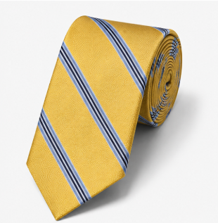 Mustard Yellow Striped Business Tie