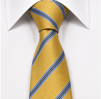 Mustard Yellow Striped Business Tie