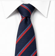 Navy Blue & Red Striped Necktie
