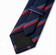 Navy Blue & Red Striped Necktie