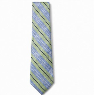 Sky Blue & Sage Green Striped Necktie