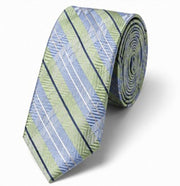 Sky Blue & Sage Green Striped Necktie