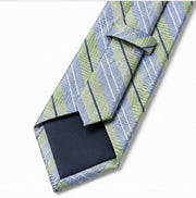 Sky Blue & Sage Green Striped Necktie