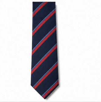 Navy Blue & Red Striped Necktie