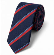 Navy Blue & Red Striped Necktie