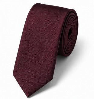 Burgundy Satin Necktie
