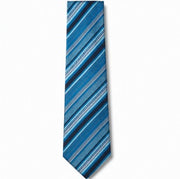 Blue Geometric Striped Necktie